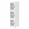 Armoire de rangement multifonction sur roulettes pour maison et bureau, blanc
