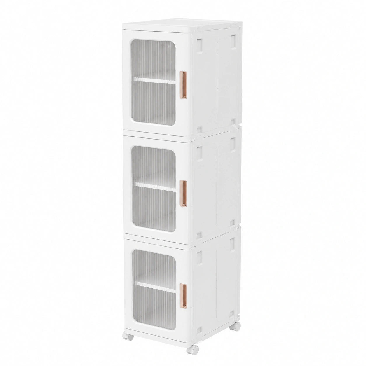 Armoire de rangement multifonction sur roulettes pour maison et bureau, blanc