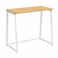 Bureau Informatique Pliant pour Petits Espaces, Table d'Ordinateur avec Cadre en Métal, 80x40x74cm