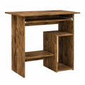 Bureau en bois recyclé 80x45x74 cm avec espaces de rangement