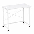 Bureau Compact Pliable avec Roulettes et Fente pour Cartes