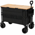 Chariot de Jardin Pliable avec Poches et Porte-Boissons