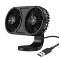 Ventilateur USB Rotatif 360° à Double Tête pour Intérieur et Extérieur