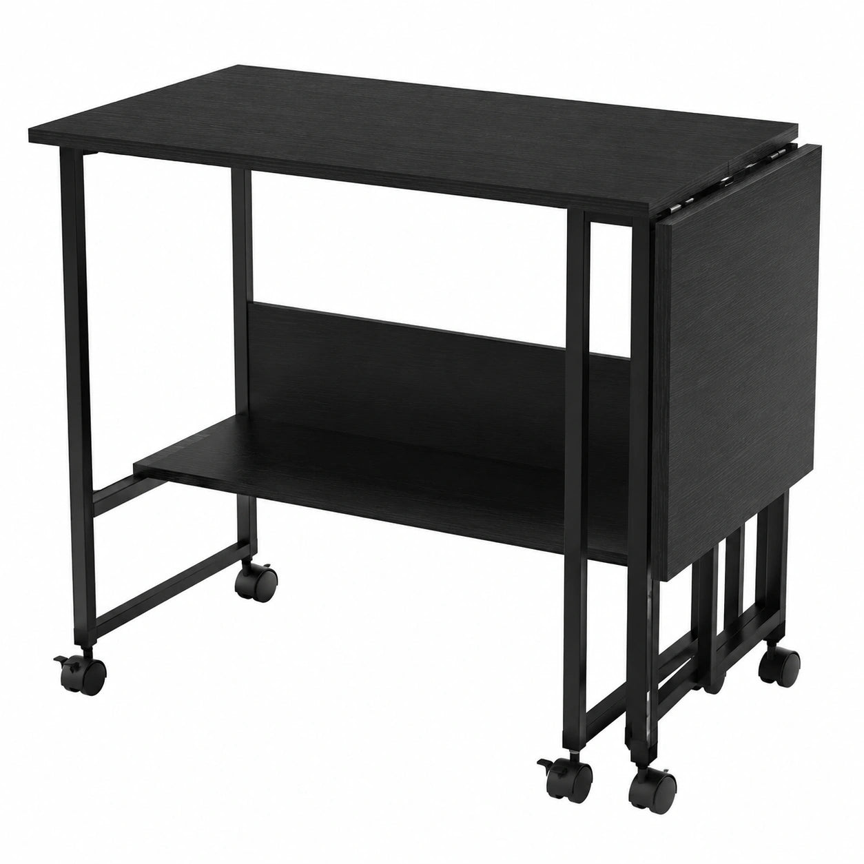 Table de travail pliante avec espace de rangement, idéale pour télétravail