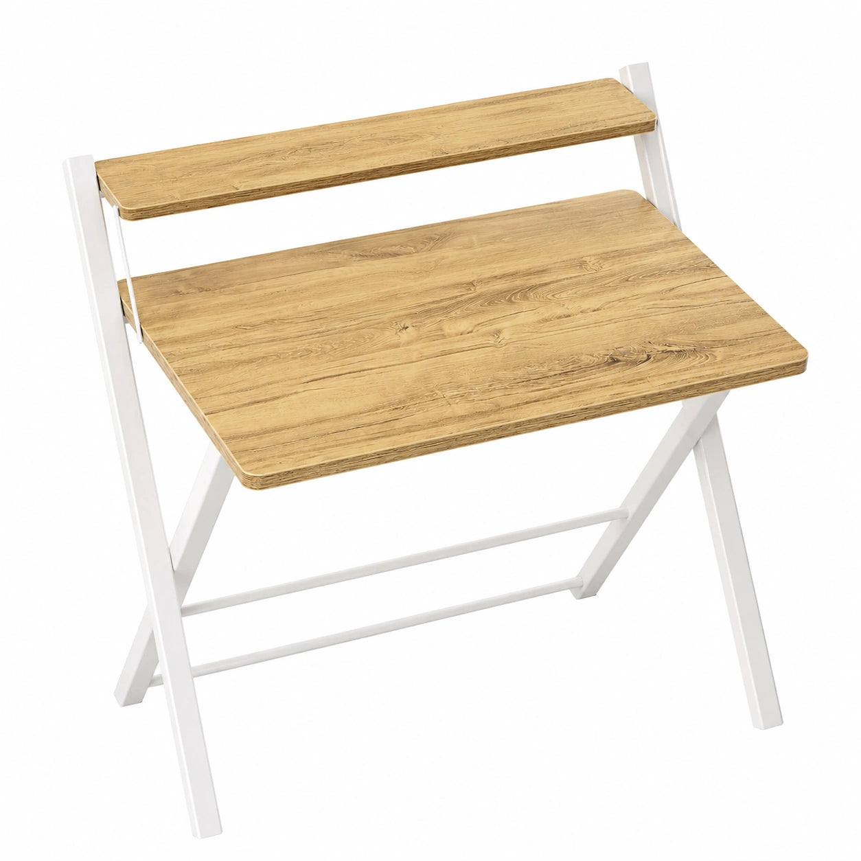 Bureau pliant 70cm avec rangement à 2 niveaux pour espaces réduits