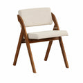 Lot de 4 chaises pliantes bois avec siège rembourré en lin, peu encombrantes pour intérieur