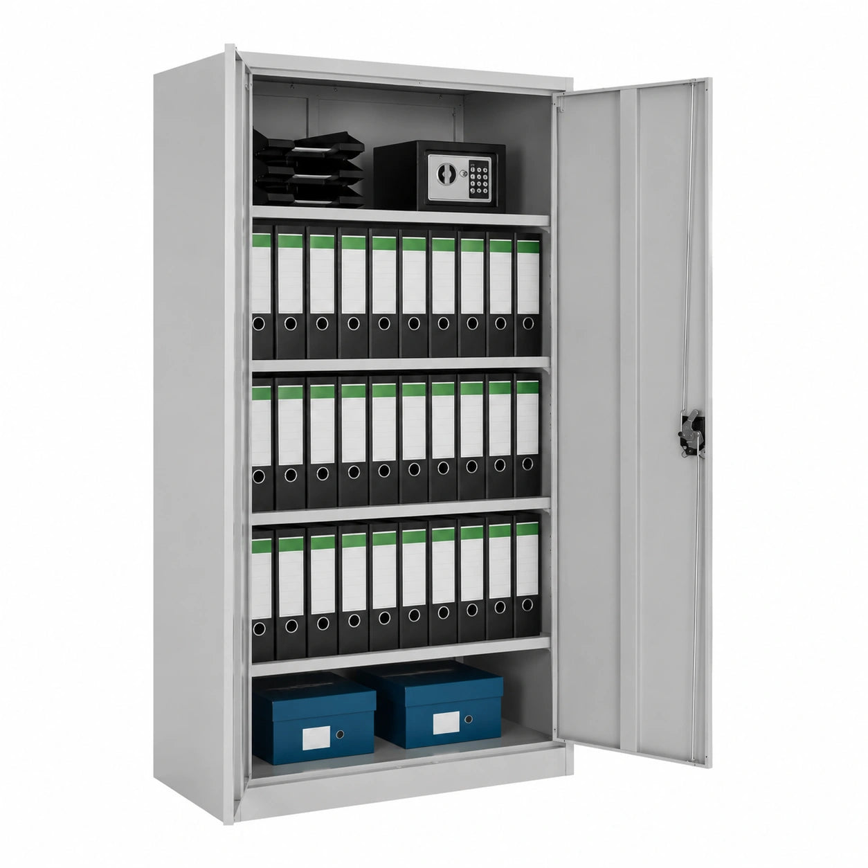 Armoire de rangement métallique à serrure avec étagères réglables pour documents