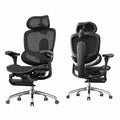 Chaise de Bureau Ergonomique avec Repose-Pieds et Support Lombaire Ajustable