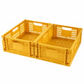 Lot de 2 caisses de rangement pliables en plastique pour intérieur multi-usage