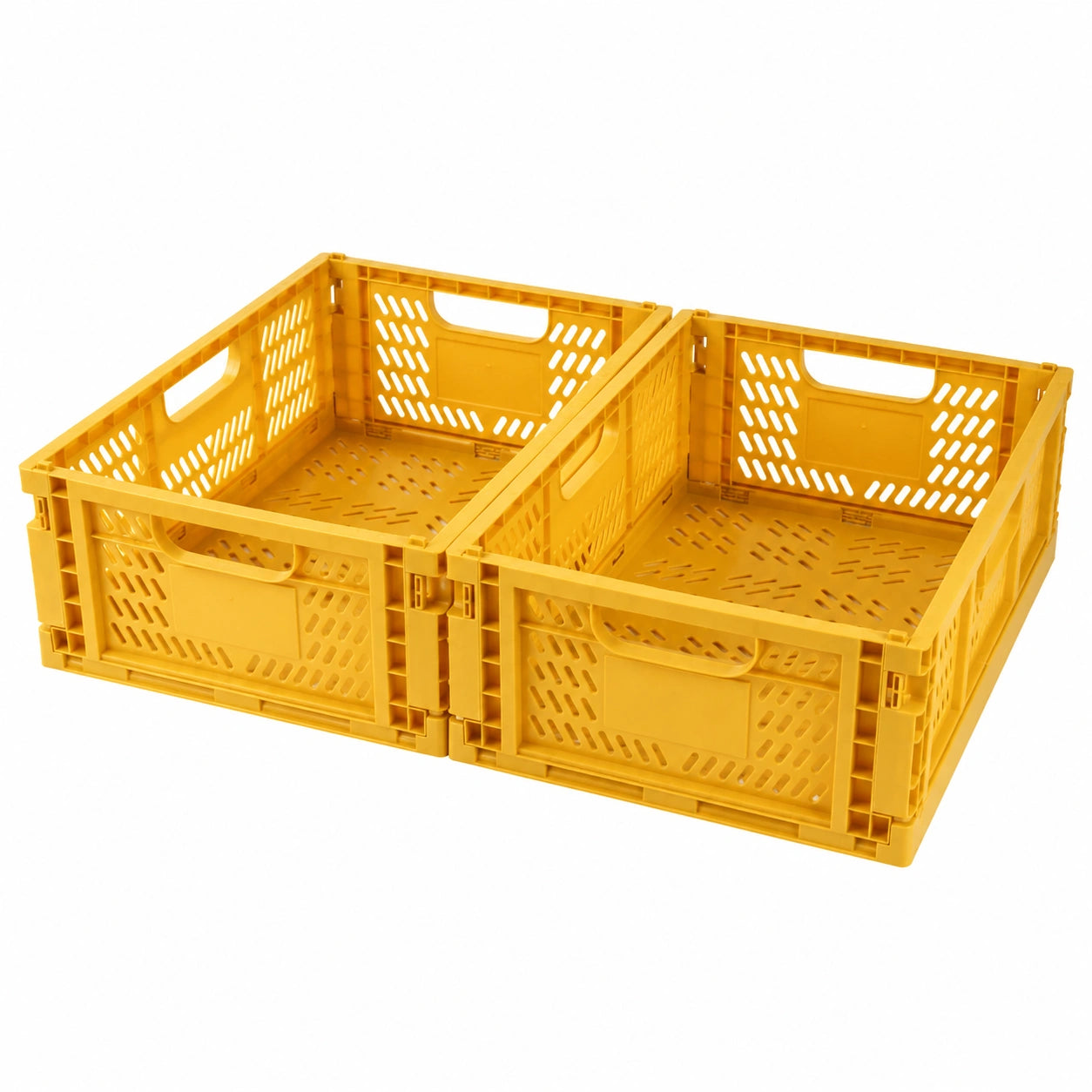 Lot de 2 caisses de rangement pliables en plastique pour intérieur multi-usage