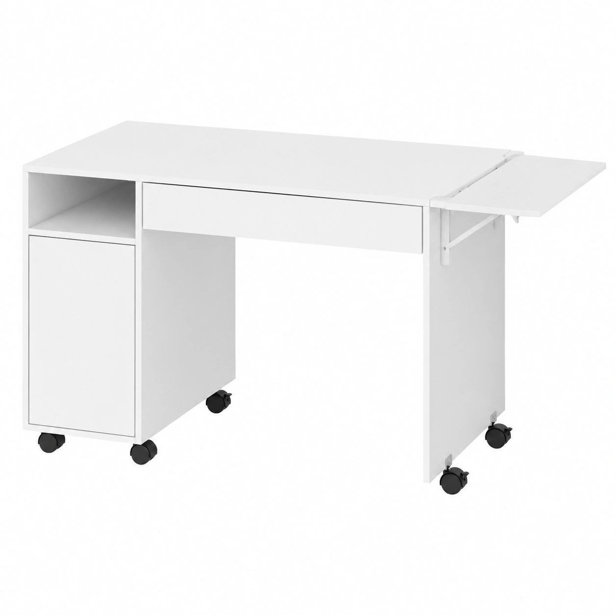 Bureau d'ordinateur pliable avec rangement et tiroir pour petits espaces