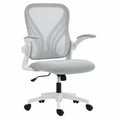 Chaise de Bureau Ergonomique en Maille avec Soutien Lombaire et Fonction Pivotante, Gris Clair
